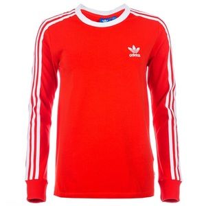 Adidas Orange Stripes Long Sleeve Shirt